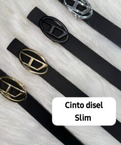 Cinto Feminino Estilo Diesel Couro Premium Fivela Metalica