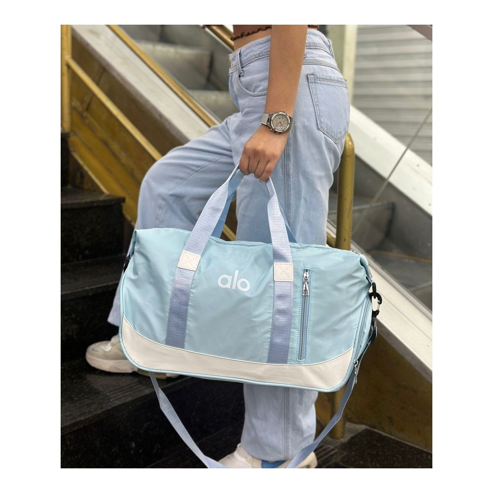Bolsa Feminina Casual Azul Claro Tecido Alca Ombro Premium