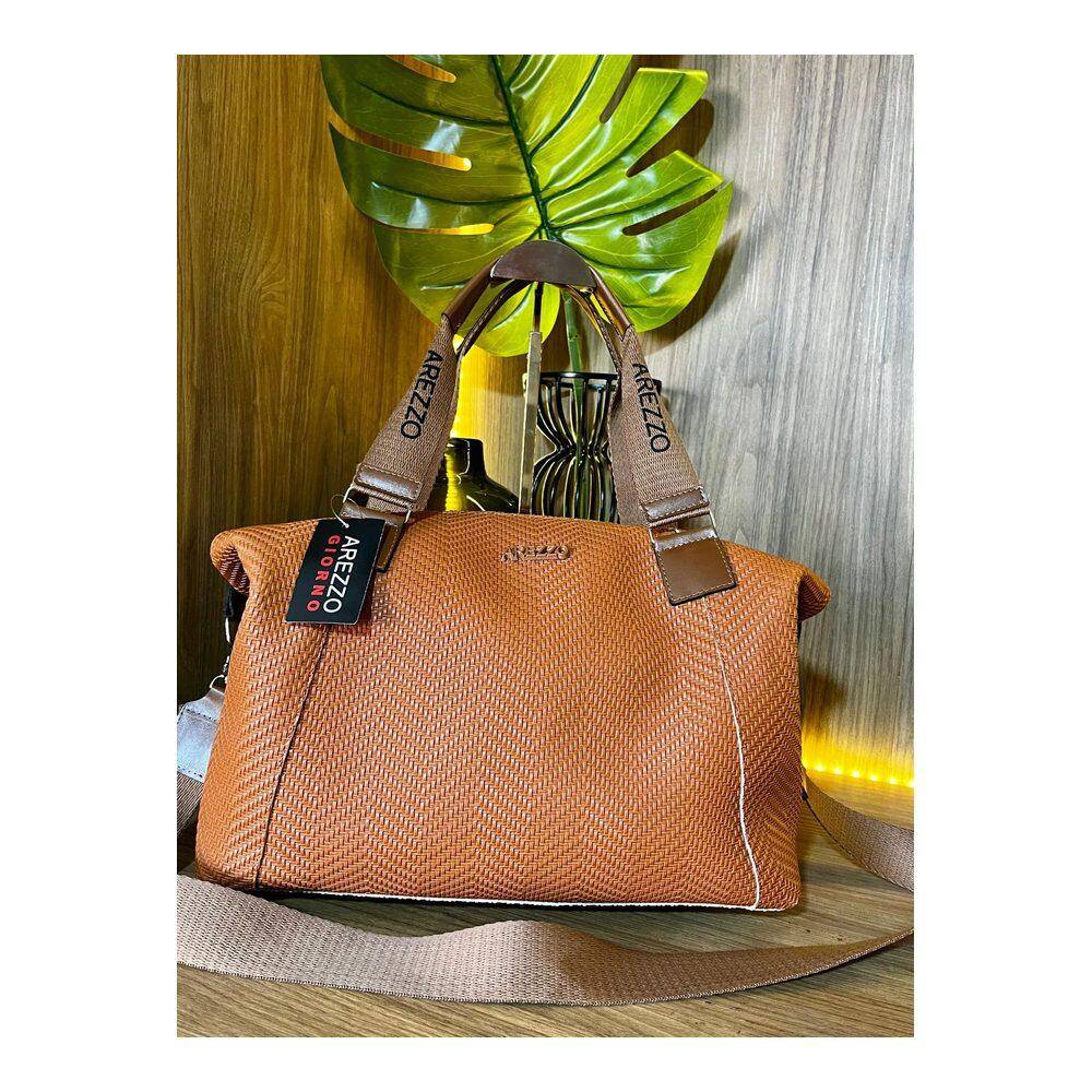 Bolsa Feminina Weekender Viagem Arezzo Trancada Espacosa - Imagem 7