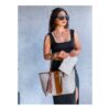 Kit Bolsa Feminina Tote Monograma Capodarte Carteira Franjas